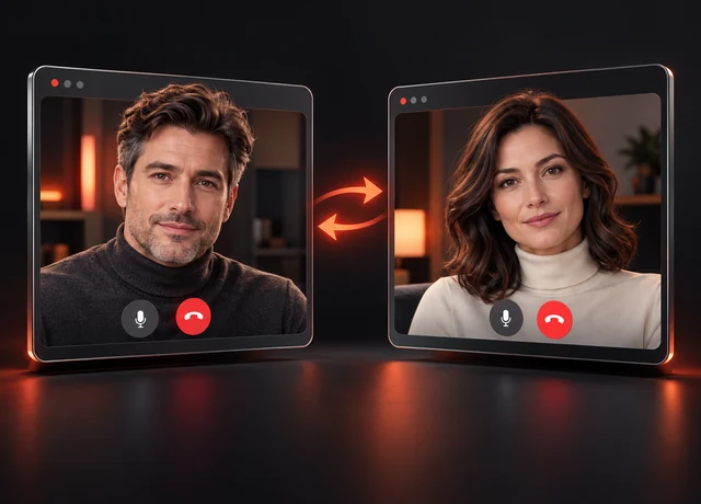 Cam-to-cam chat — two video windows during a private live session